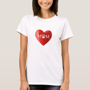 Moderne Herz mit Hundemutter, Katzenmutter Pfote T-Shirt