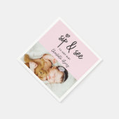 Moderne Herz-Rosa Sip & See Benutzerdefinierte Bab Serviette (Ecke)