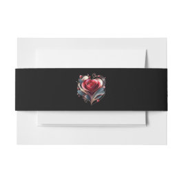 Moderne Herz-Rose-Hochzeit- Einladungsbanderole