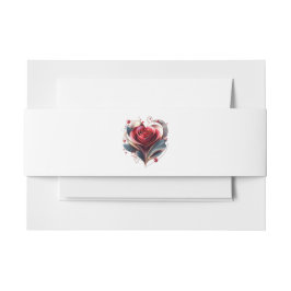 Moderne Herz-Rose-Hochzeit- Einladungsbanderole