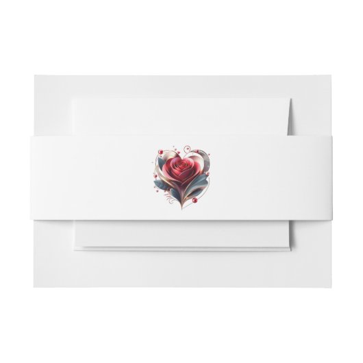 Moderne Herz-Rose-Hochzeit- Einladungsbanderole (Vorderseite Beispiel)