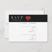Moderne Herz-Rote Rose-UAWG-Hochzeit- RSVP Karte (Rückseite)