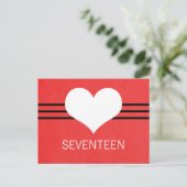 Moderne Herz-Tischnummer Postcard, Rot Postkarte (Stehend Vorderseite)