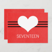 Moderne Herz-Tischnummer Postcard, Rot Postkarte (Vorne/Hinten)