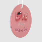 MODERNE HERZ-VALENTINSTAG PINK ORNAMENT (Vorderseite)