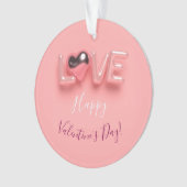 MODERNE HERZ-VALENTINSTAG PINK ORNAMENT (Vorderseite)