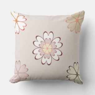 Moderne Herzblumen auf Hellbeige Kissen