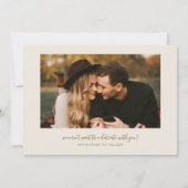 Moderne Herzcreme-Rahmen-Foto im Skript-Stil Save The Date (Rückseite)