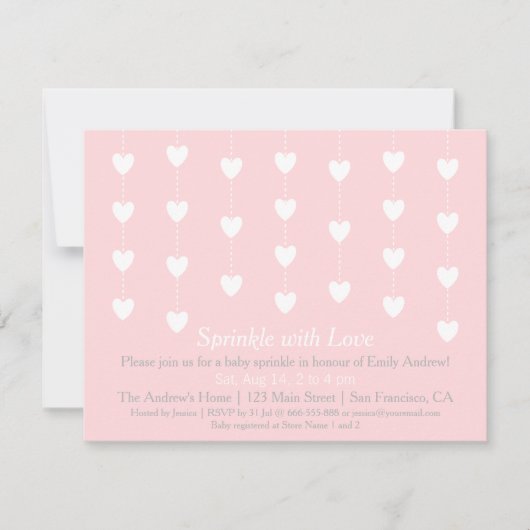 Moderne Herzen besprühen mit Liebe-Einladungen Einladung (Vorderseite)