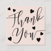 Moderne Herzen danke dir Drehbuch Ordnung rot Rosa Quadratische Visitenkarte (Vorderseite)