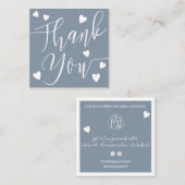 Moderne Herzen danke dir Drehbuch Ordnung staubig Quadratische Visitenkarte (Vorne/Hinten)