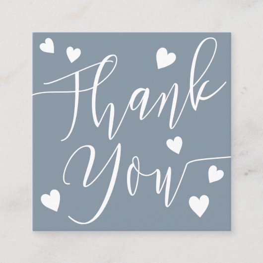 Moderne Herzen danke dir Drehbuch Ordnung staubig Quadratische Visitenkarte (Vorderseite)