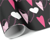 Moderne Herzen gemustert Geschenkpapier (Rolleneckpunkt)