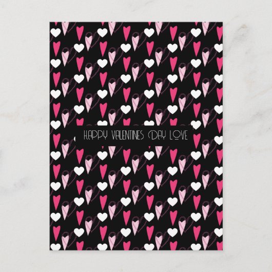 Moderne Herzen Gemustert Valentinstag Postkarte (Vorderseite)