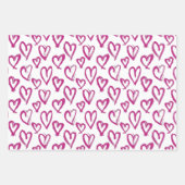 Moderne Herzen Geschenkpapier Set (Vorderseite 3)