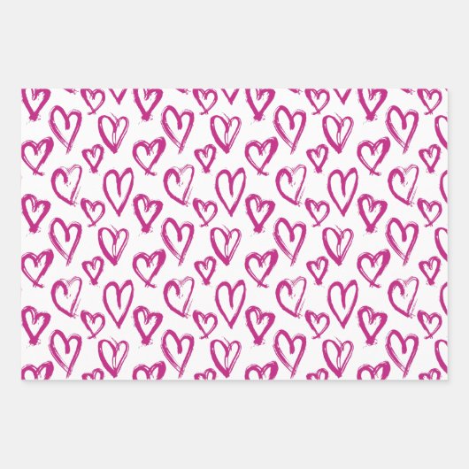 Moderne Herzen Geschenkpapier Set (Vorderseite 3)