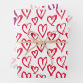 Moderne Herzen Geschenkpapier Set (Beispiel)