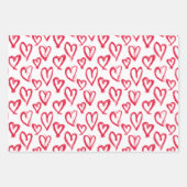 Moderne Herzen Geschenkpapier Set (Vorderseite)