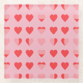 Moderne Herzen Glasuntersetzer (Vorderseite)