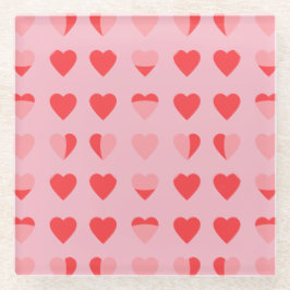 Moderne Herzen Glasuntersetzer