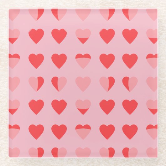 Moderne Herzen Glasuntersetzer (Vorderseite)