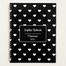 Moderne Herzen Muster schwarz personalisiert