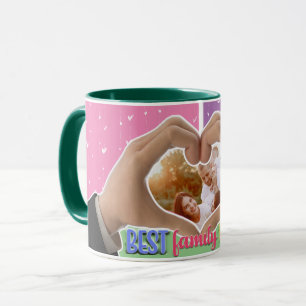 Moderne Herzen Personalisiertes Beste Familie über Tasse
