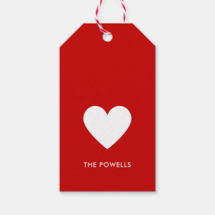 Moderne Herzen Rot Weiße Preppy Streifen Personali Geschenkanhänger