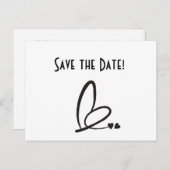 Moderne Herzen Save the Date Postkarte (Vorne/Hinten)