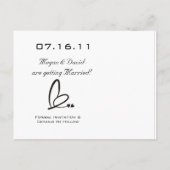 Moderne Herzen Save the Date Postkarte (Rückseite)