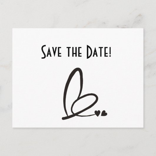 Moderne Herzen Save the Date Postkarte (Vorderseite)