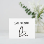 Moderne Herzen Save the Date Postkarte (Stehend Vorderseite)