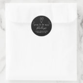 Moderne Herzen Schwarz-weiß bald zu sein Bridal Runder Aufkleber (Tasche)