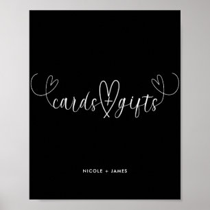 Moderne Herzen Schwarz-Weiß-Hochzeitsgeschenke & - Poster