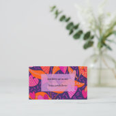 Moderne Herzen und Blume Muster Girly Visitenkarte (Stehend Vorderseite)