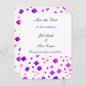 Moderne Herzen und Plätze Save the Date (Vorne/Hinten)