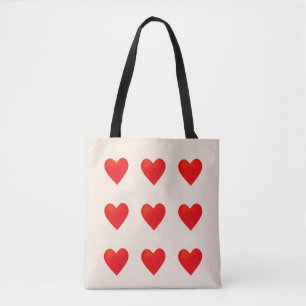 Moderne Herzen zum Champagner-Beige-Farbtrend Tasche