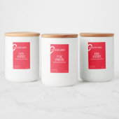 Moderne Herzform Lebhafte Rosa Rote Kerze Schönhei Lebensmitteletikett (Flaschen)