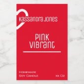 Moderne Herzform Lebhafte Rosa Rote Kerze Schönhei Lebensmitteletikett (Einzelnes Label)