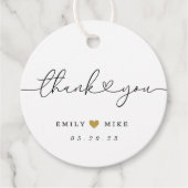 Moderne Herzkalligraphie Hochzeit Vielen Dank Geschenkanhänger (Vorderseite)