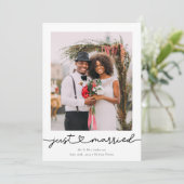 Moderne Herzkalligraphie Nur verheiratetes Foto Ankündigung (Stehend Vorderseite)