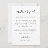 Moderne Herzkalligraphie Nur verheiratetes Foto Ankündigung (Rückseite)