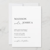 Moderne Herzkalligraphie Schwarz-Weiß-Hochzeit Einladung (Vorderseite)