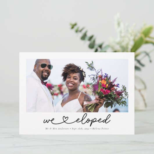 Moderne Herzkalligraphie Wir haben Foto Ankündigung (Stehend Vorderseite)