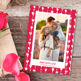 Moderne Herzkette magenta Foto Valentine Feiertagskarte