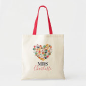 Moderne Herzlehrerin Typografie Tote Bag Tragetasche (Vorne)