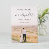 Moderne Herzschrift Wir haben die Ankündigung entf (Stehend Vorderseite)