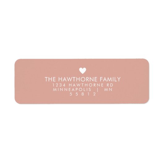 Moderne Herzsendung Liebe Minimal Blush Pink Adres (Vorne)