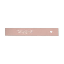 Moderne Herzsendung Liebe Minimal Blush Pink Adres Rundum-Adressaufkleber