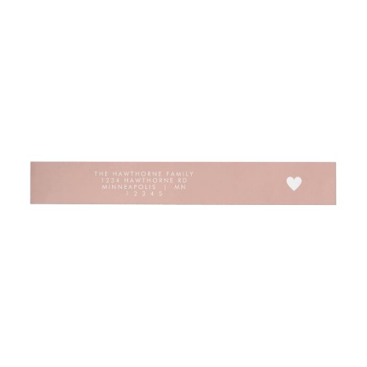 Moderne Herzsendung Liebe Minimal Blush Pink Adres Rundum-Adressaufkleber (Person)